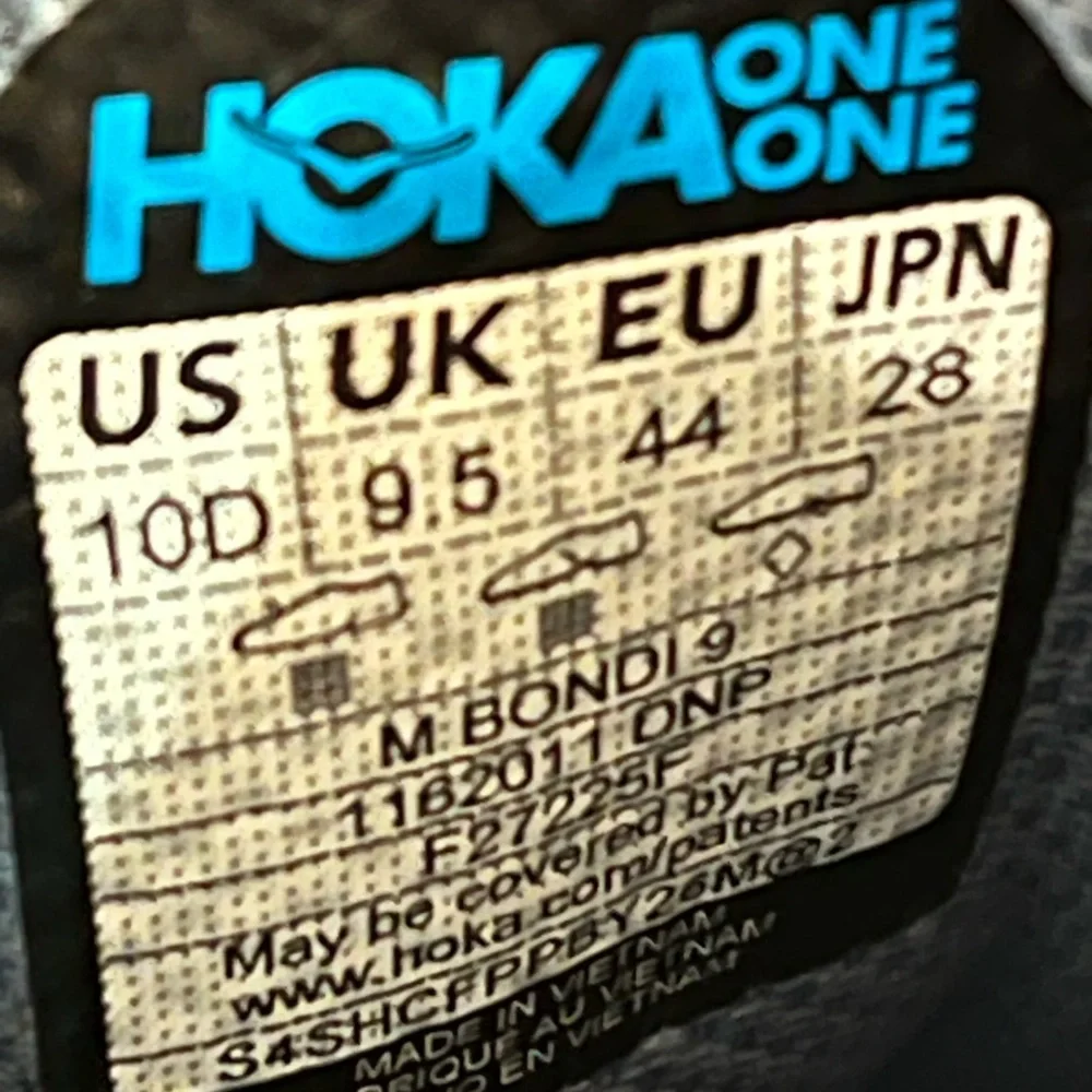 Hoka Bondi 9 Running Shoes. Men’s Size 10D Color Drizzle / Downpour - Picture 8 of 9